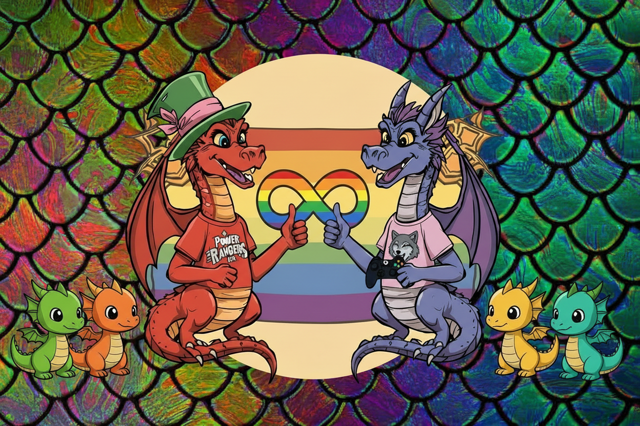 Dragon Crowd with Scales Background